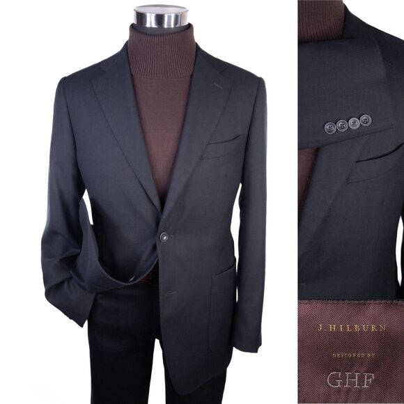 J Hilburn Mens Blazer Sport Coat Two Button Casual Jacket Size 40R Wool Suits